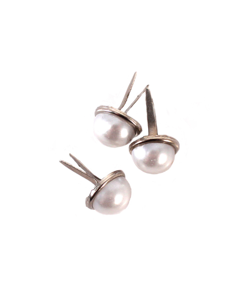 White Pearl Brad with Nickel Plating Finish
