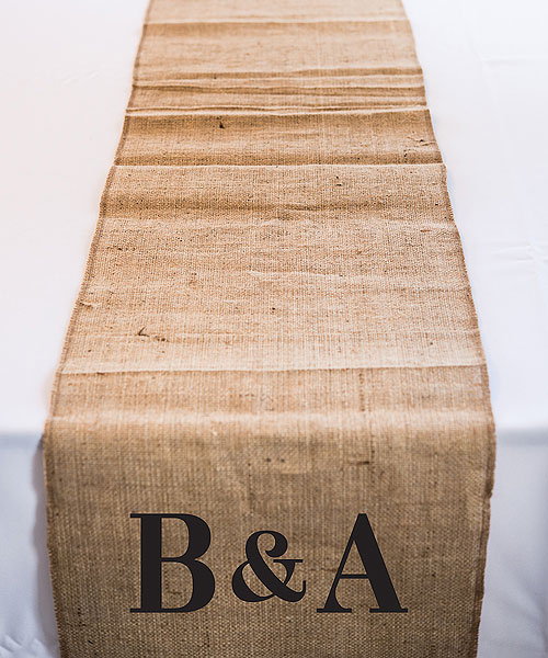 Personalized Burlap Table Runner with Equestrian Monogram