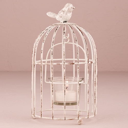 Small Metal Birdcage With Suspended Tealight Holder
