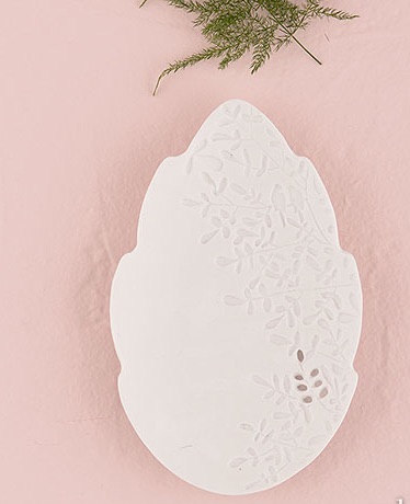 White Porcelain Leaf Ring Plate