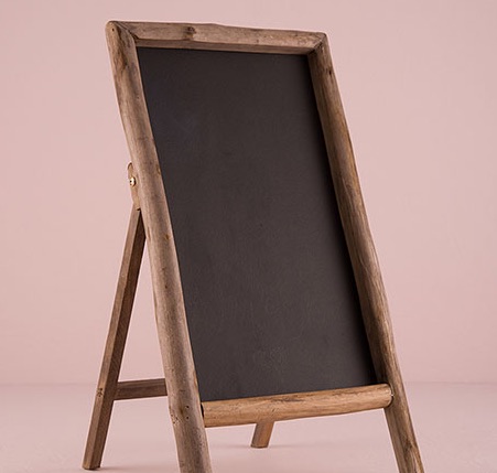 Self Standing Chalkboard Sign With Rustic Wood Frame