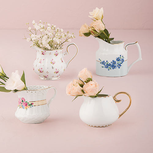 Vintage Creamer Assortment Favor Vase Set