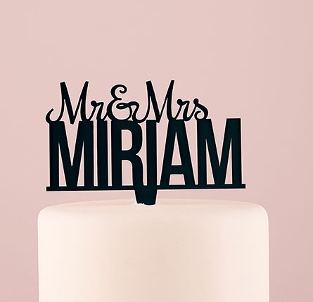 Personalized Mr. And Mrs. Black Acrylic Cake Topper
