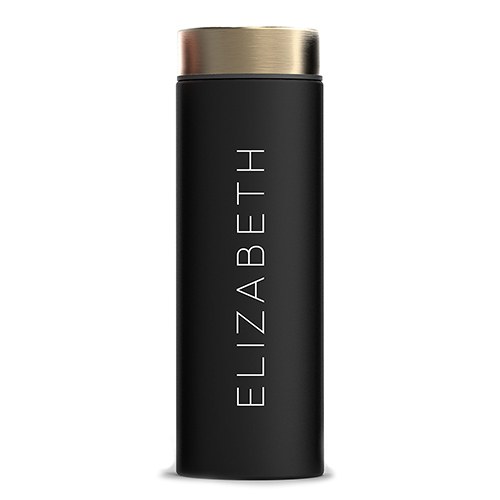 Insulated Water Bottle - Black Sleek - Contemporary Vertical Line Printing