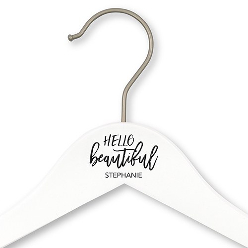 Personalized Wooden Wedding Hanger - Hello Beautiful Printing
