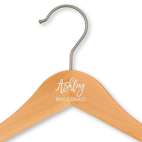 Personalized Wooden Wedding Hanger - Calligraphic Name Printing