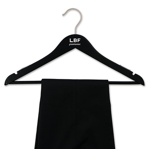 Wooden Suit Hanger - Black - Bold Monogram Printing