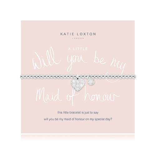 Will You Be My Maid Of Honour Silver Bracelet With Heart Charm