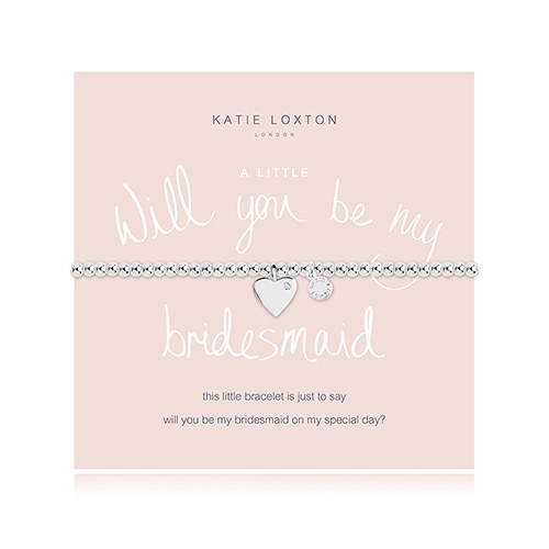 Will You Be My Bridesmaid Silver Bracelet With Heart Charm