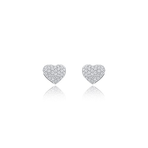 Sparkling Rhinestone Heart Stud Earrings