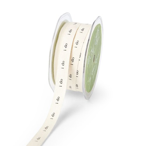 "I Do" Ivory Canvas Ribbon