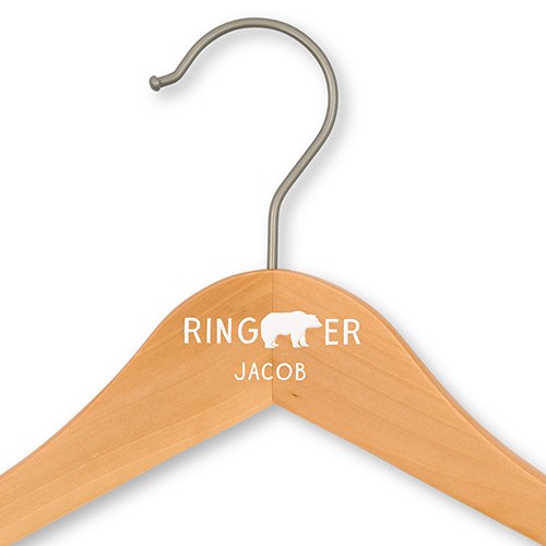 Personalized Ring Bearer Hanger - Bear Print
