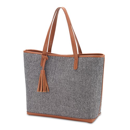 Shoulder Bag Tote - Grey Knit