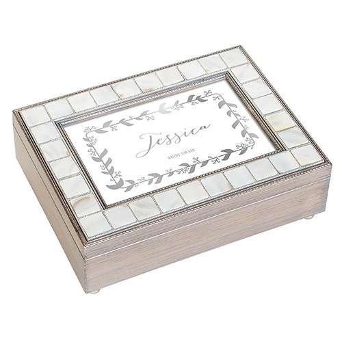 Luxury Pearl Music Box - Botanical Wreath Foiled Print
